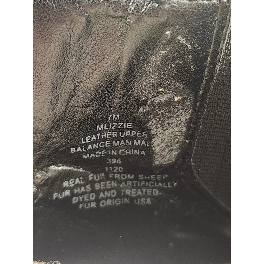 New Marc Fisher LTD Mlizzie Lizzie Ankle Shearling Combat Boots Black 6 Shoes